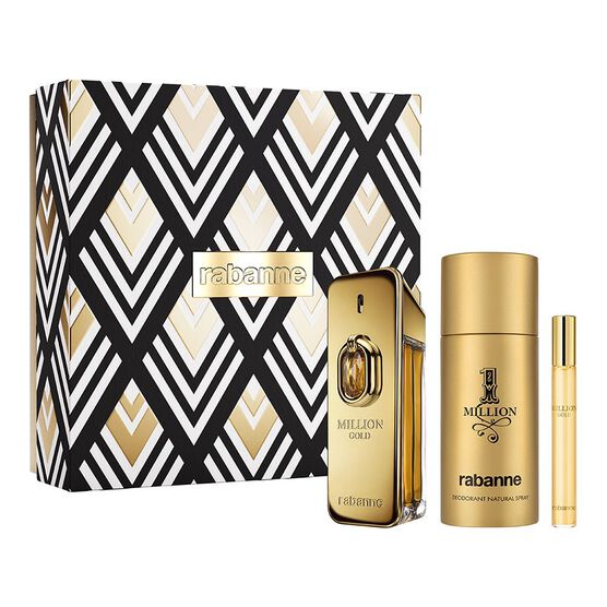 KIT COFFRET RABANNE MILLION GOLD ELIXIR MASCULINO EAU DE PARFUM INTENSE