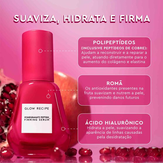 SÉRUM FIRMADOR COM PEPTÍDEOS GLOW RECIPE POMEGRANATE