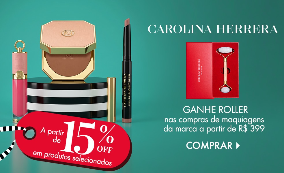 Carolina Herrera | Ganhe roller facial nas compras de maquiagens da marca a partir de R$ 399