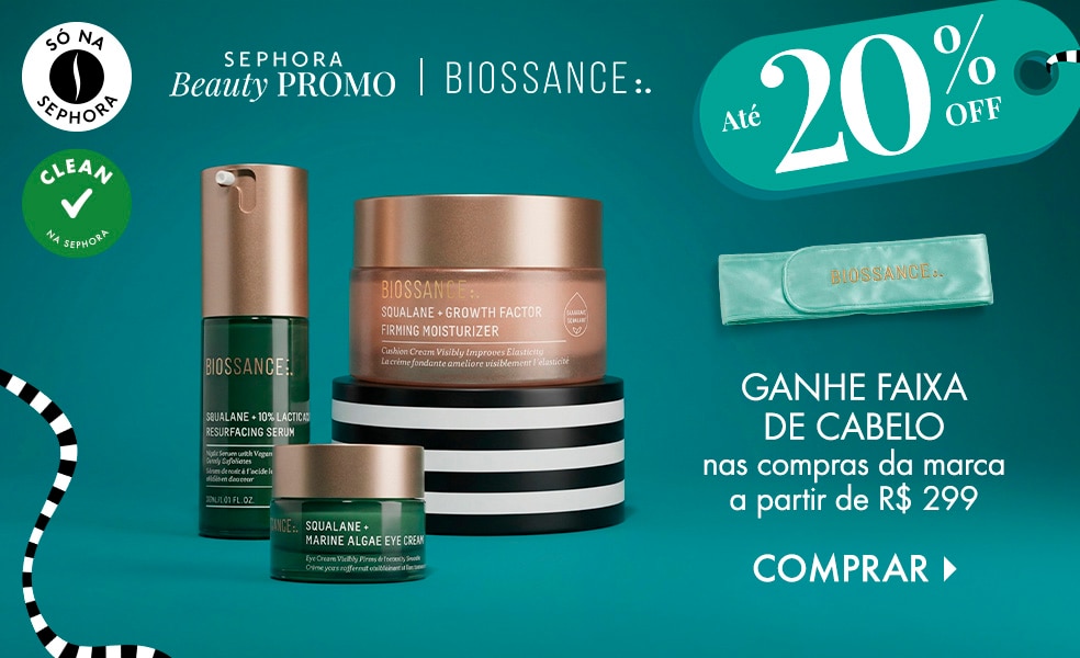 Biossance | Ganhe faixa de cabelo nas compras da marca a partir de R$ 299