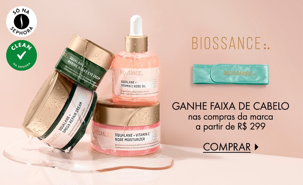 Biossance | Ganhe faixa de cabelo nas compras da marca a partir de R$ 299