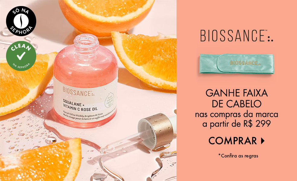 Biossance | Ganhe faixa de cabelo nas compras da marca a partir de R$ 299