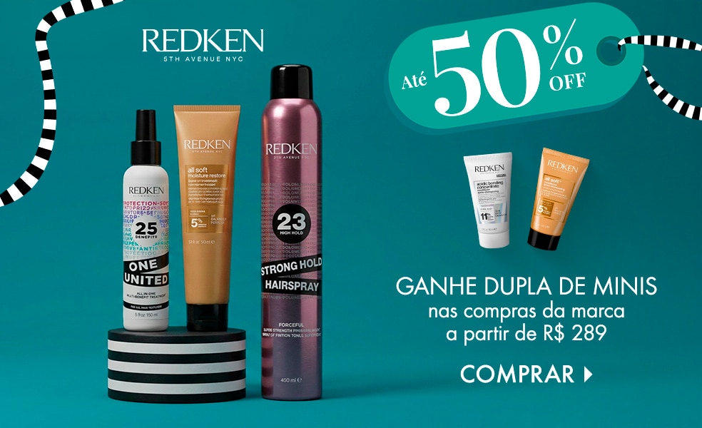 Redken | Ganhe dupla de minis nas compras da marca a partir de R$ 289