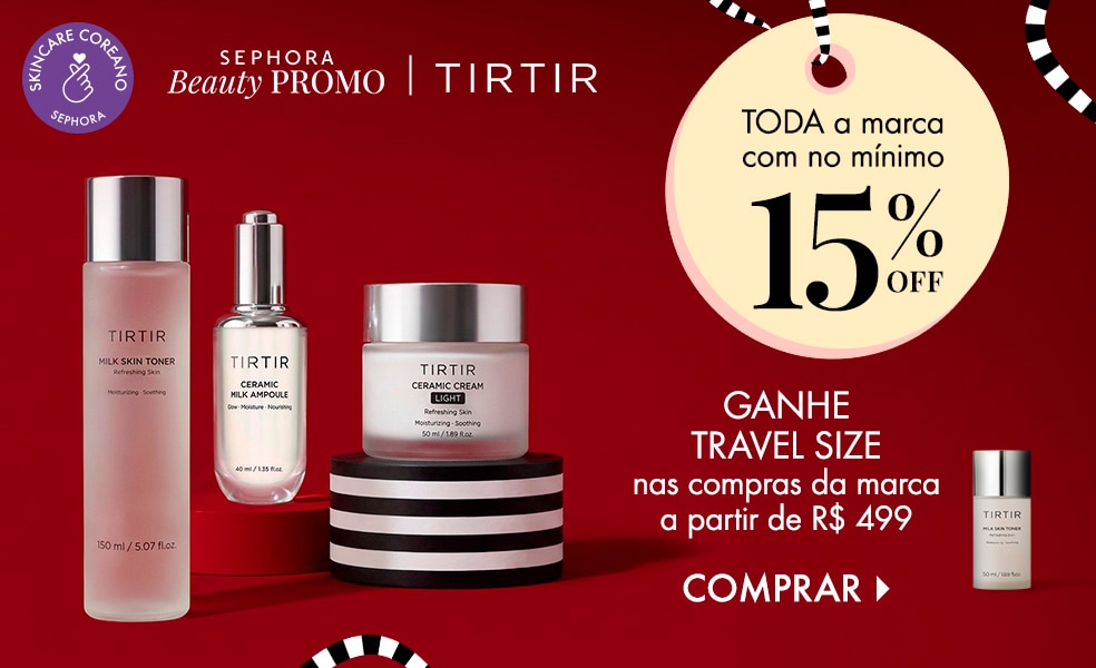 TirTir | Ganhe travel size nas compras da marca a partir de R$ 499