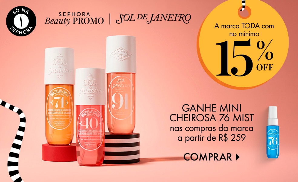 Sol de Janeiro | Ganhe mini cheirosa 76 mist 30ml nas compras da marca a partir de R$ 259