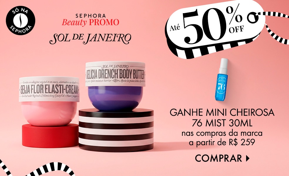 Sol de Janeiro | Ganhe mini cheirosa 76 mist 30ml nas compras da marca a partir de R$ 259