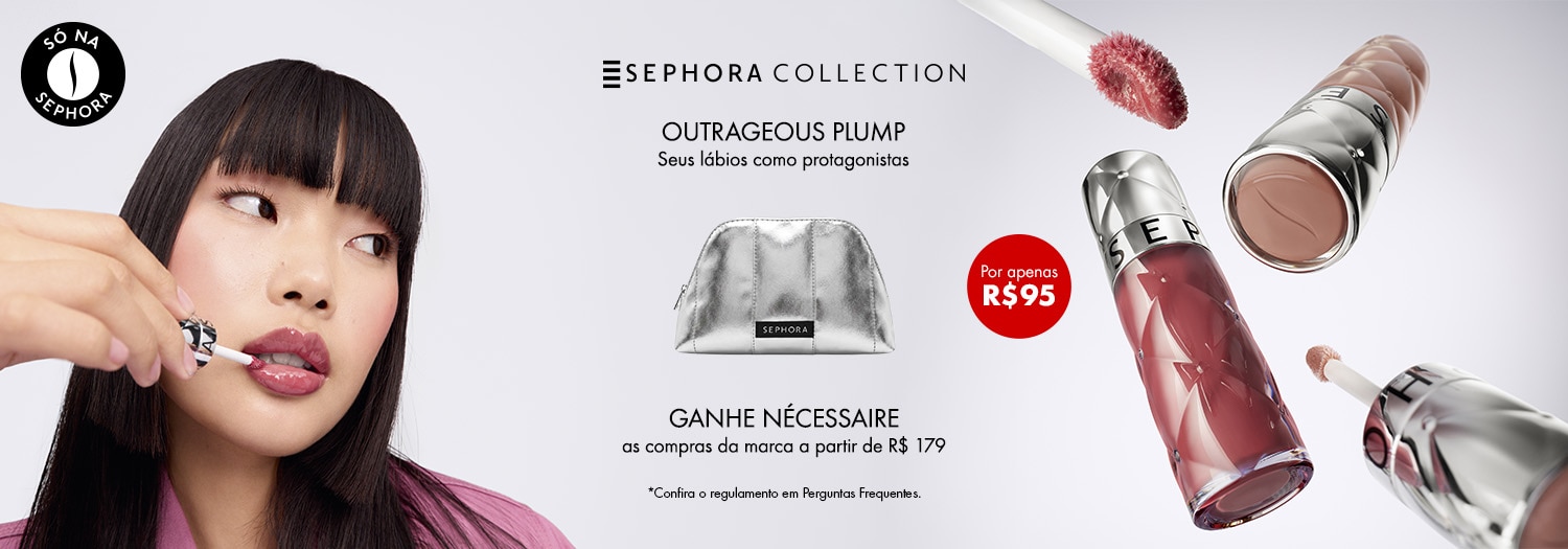 Sephora Collection - Outrageous Plump. Seus lábios como protagonistas. Por apenas R$ 95. Ganhe nécessaire nas compras da marca a partir de R$ 179