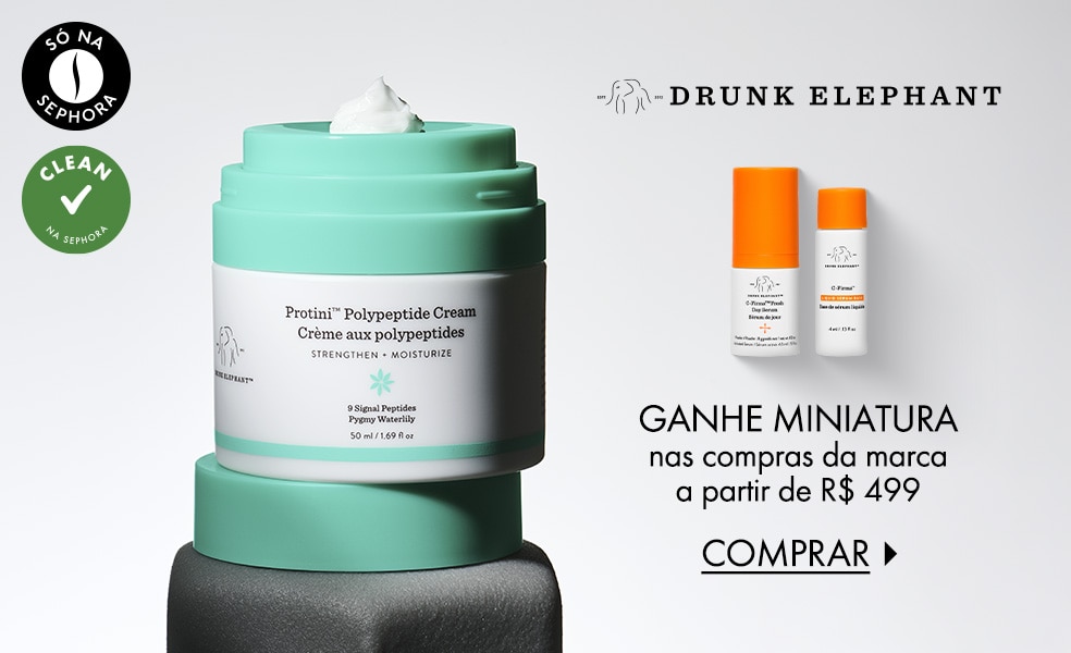 Drunk Elephant| Ganhe miniatura nas compras da marca a partir de R$ 499