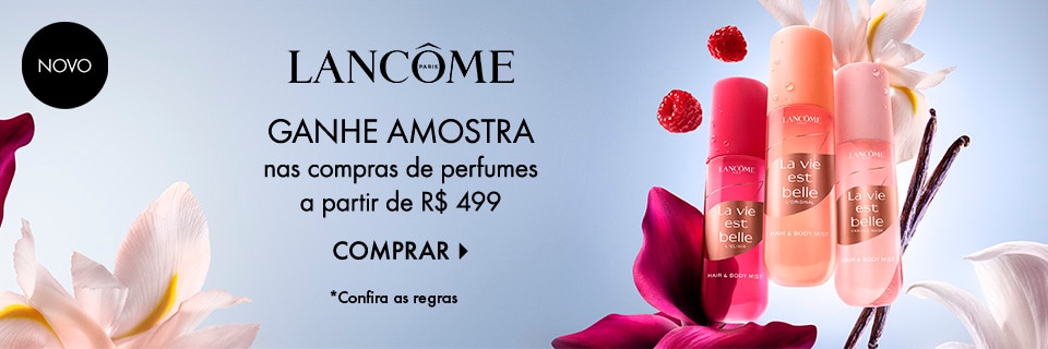 Ganhe amostras nas compras de perfumes a partir de R$ 499
