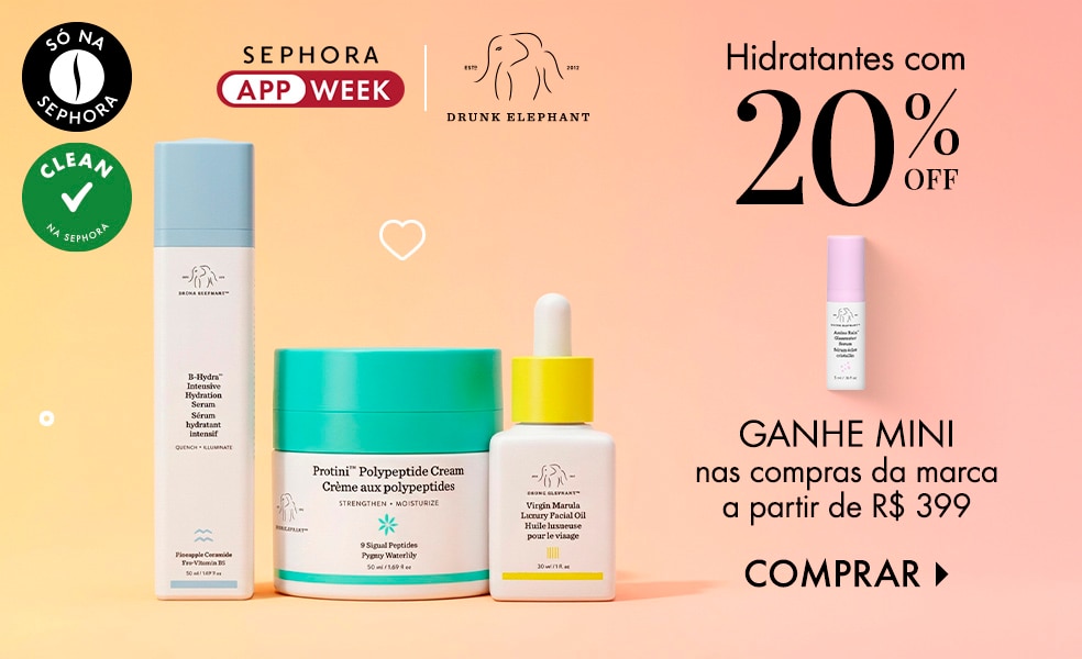 Drunk Elephant | _SÓ NO APP__ Ganhe mini nas compras da marca a partir de R$ 399
